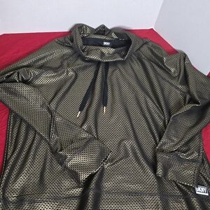 DKNY Black and Gold Mesh Hoodie